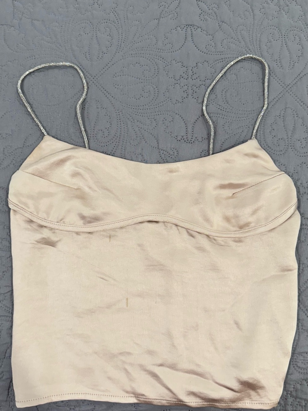 Women’s Satin Cami Top with Silver Straps